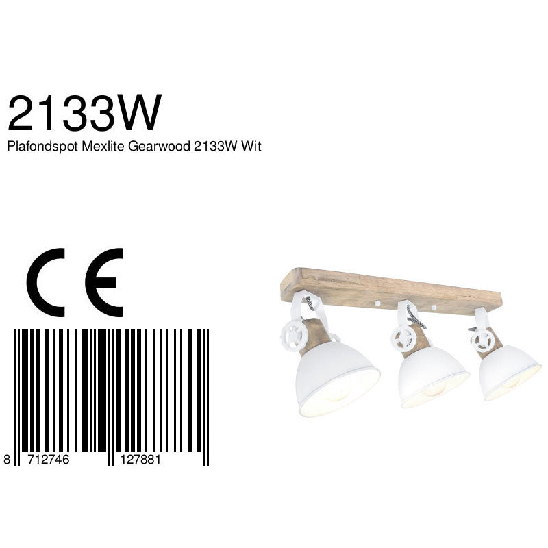 Plafondlamp Gearwood 2133W Wit E27