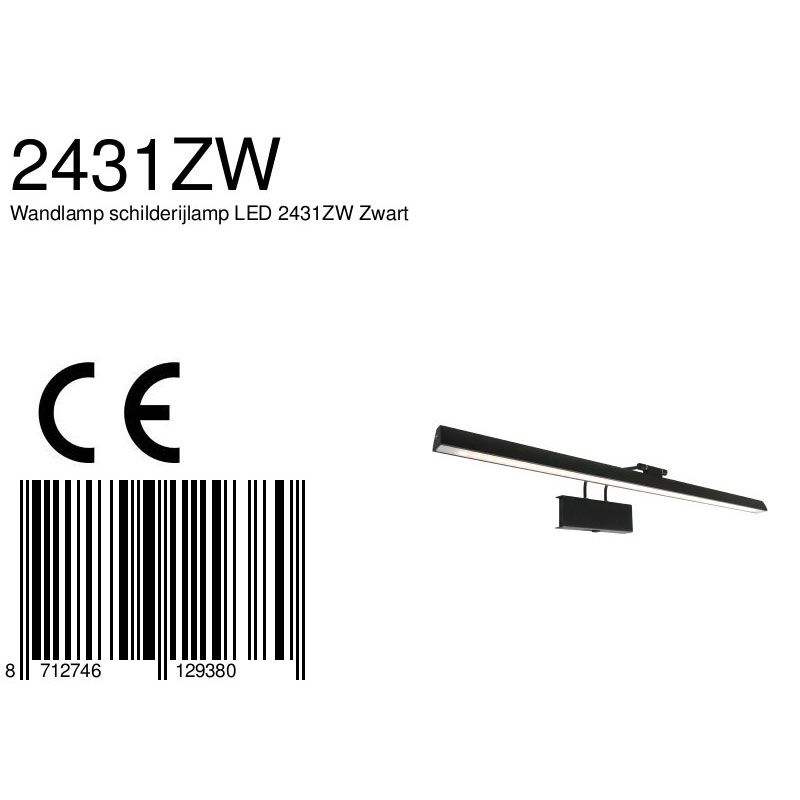 Wandlamp Litho 2431ZW Zwart