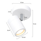 Witte 1-lichts spot Upround 2486W inclusief lichtbron