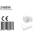 Witte 1-lichts spot Upround 2486W inclusief lichtbron