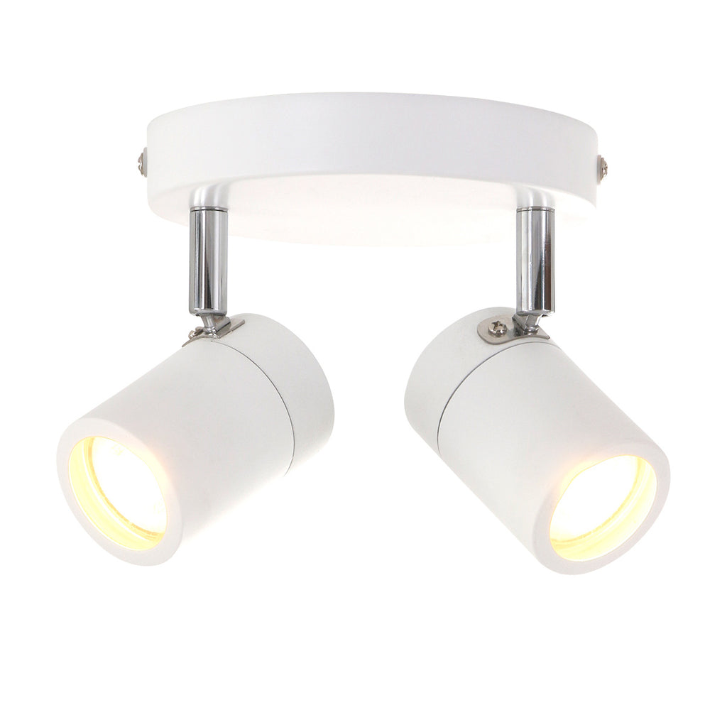 Witte 2-lichts spot Upround 2487W inclusief lichtbronnen
