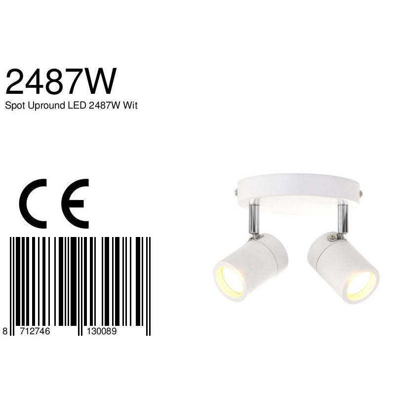 Witte 2-lichts spot Upround 2487W inclusief lichtbronnen