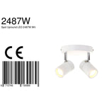 Witte 2-lichts spot Upround 2487W inclusief lichtbronnen