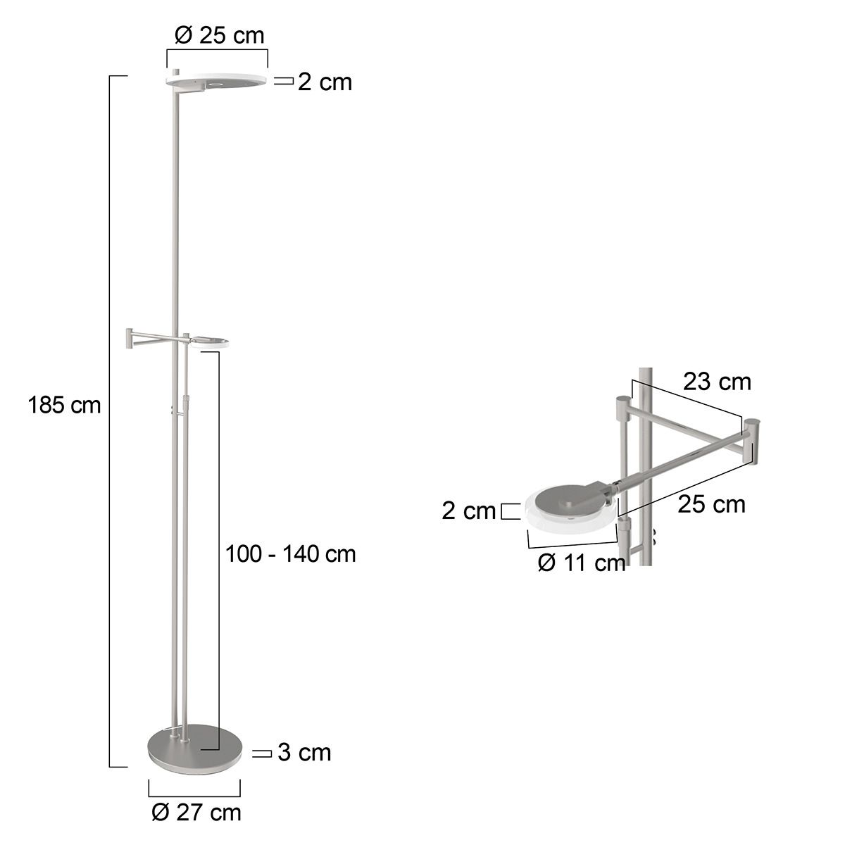 Vloerlamp Turound 2560ST Staal