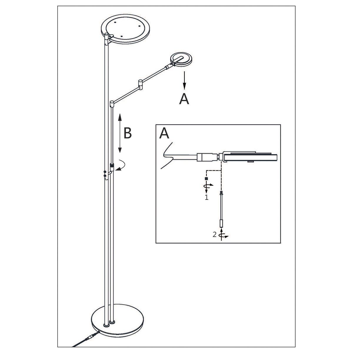 Vloerlamp Turound 2560ST Staal