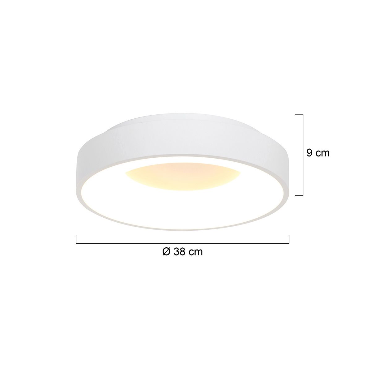 Plafondlamp Ringlede 2562W Wit Ø38cm