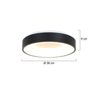 Plafondlamp Ringlede 2562ZW zwarte LED lamp Ø38 cm