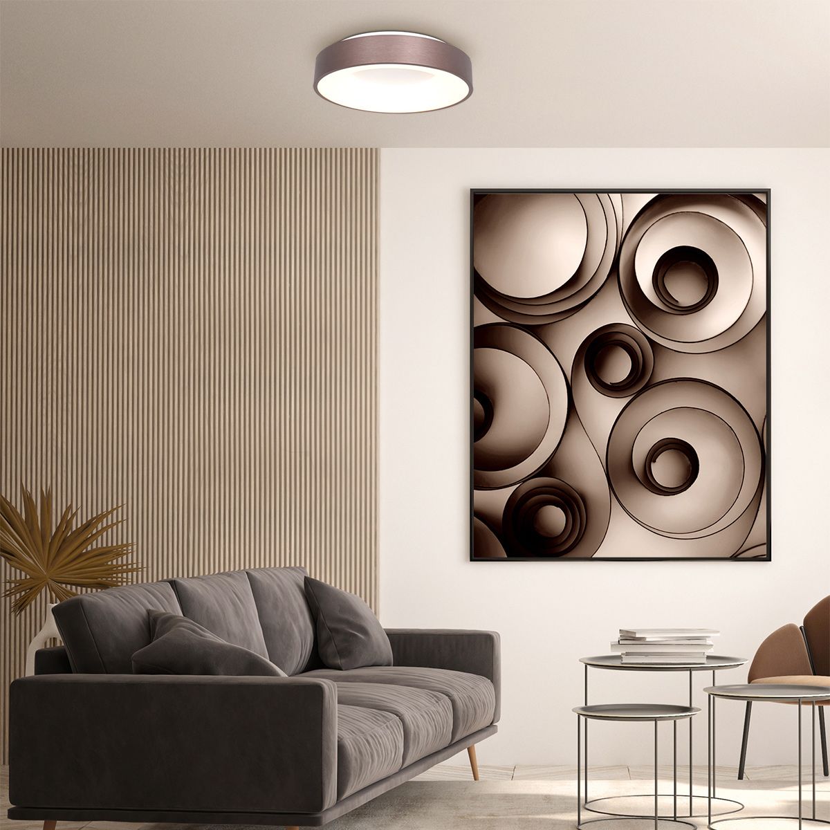 Plafondlamp Ringlede 2563BR Brons Ø48cm