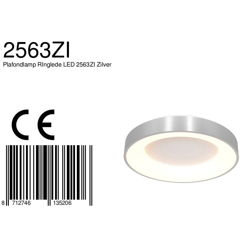 Plafondlamp RInglede 2563ZI Zilver Ø48cm