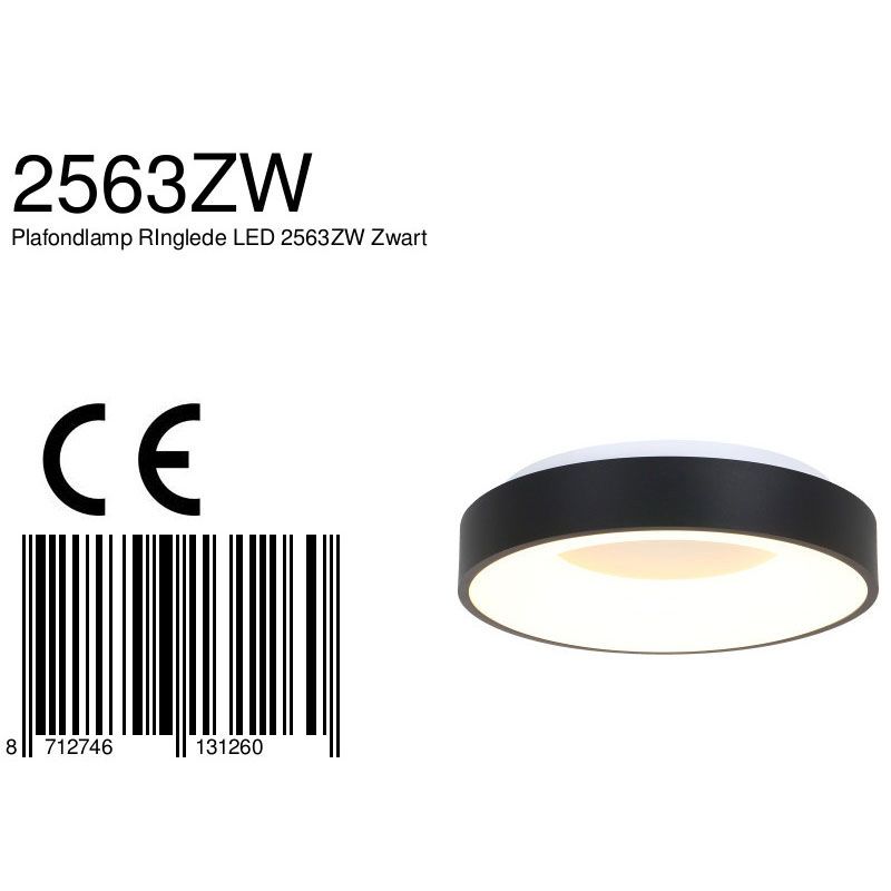 Plafondlamp RInglede 2563ZW Zwart Ø48cm