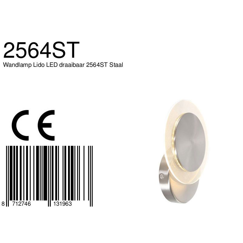 Wandlamp Ceiling & Wall 2564ST Staal