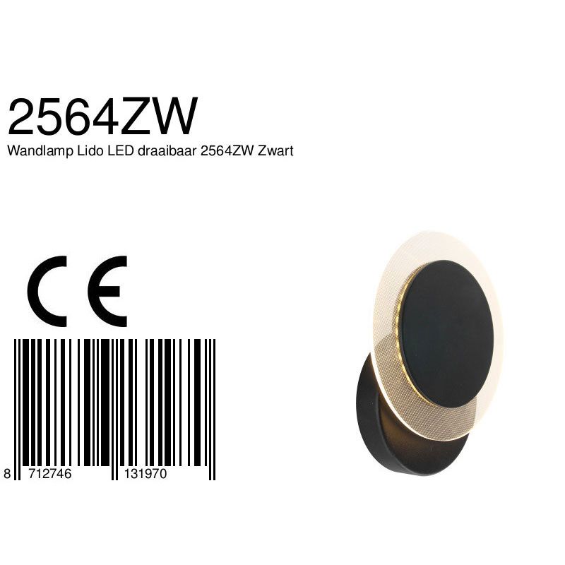 Wandlamp Ceiling & Wall 2564ZW Zwart
