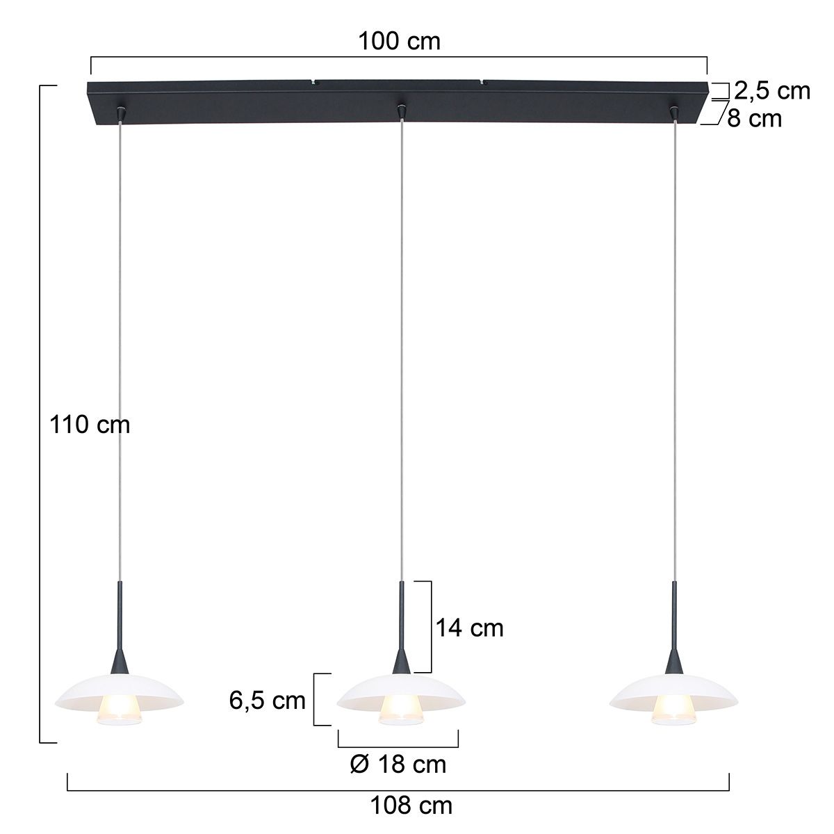 Hanglamp Tallerken 2654ZW Zwart
