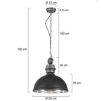 Zwart chromen hanglamp Gaeve 2661ZW Ø50cm E27 fitting