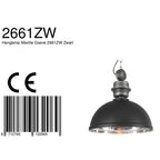 Zwart chromen hanglamp Gaeve 2661ZW Ø50cm E27 fitting