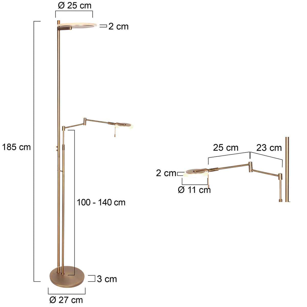 Bronskleurige vloerlamp Turound 2663BR lichtkleur instelbaar en dimbaar