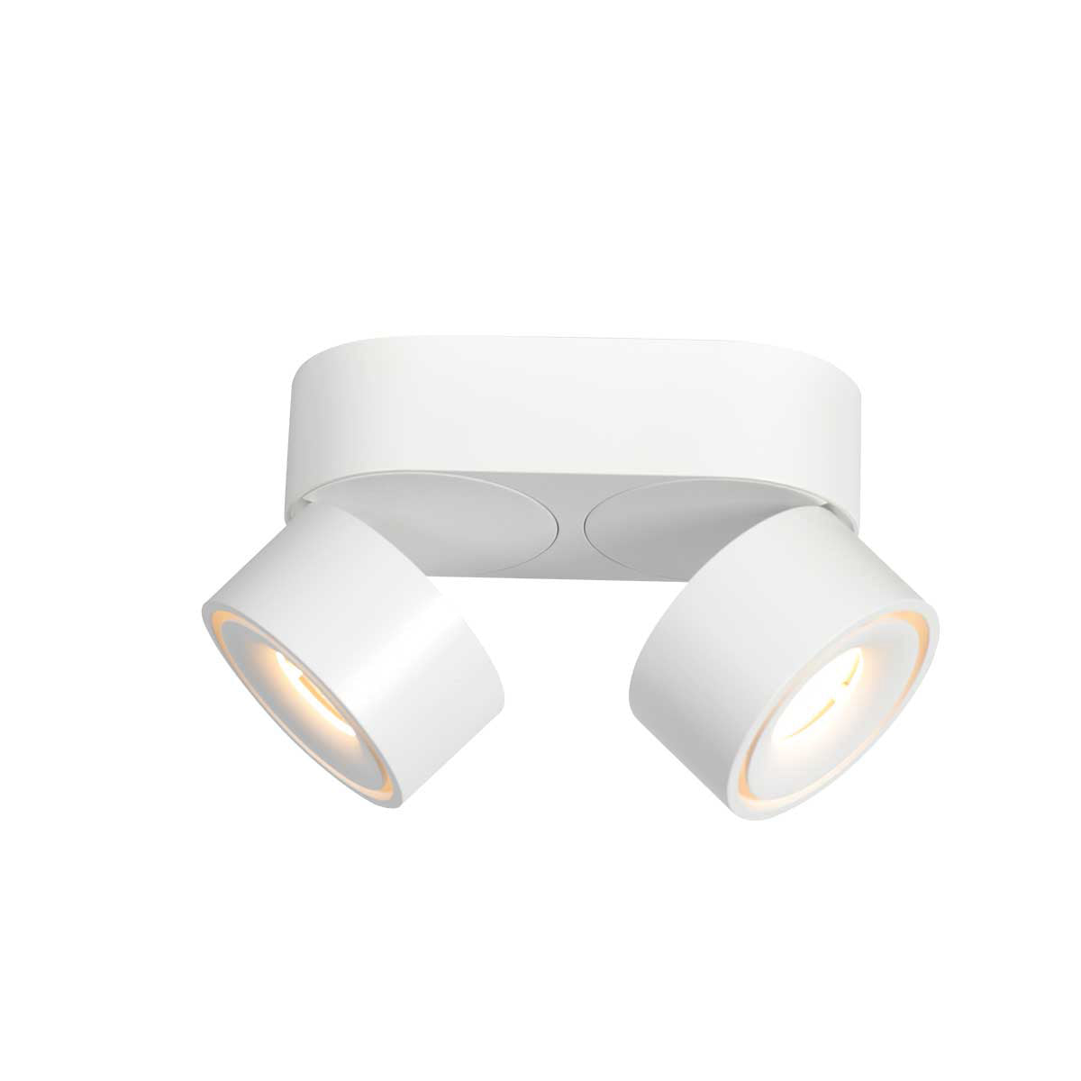 Witte 2 lichts spot Fez 2674W dimbaar draaibaar en kantelbaar