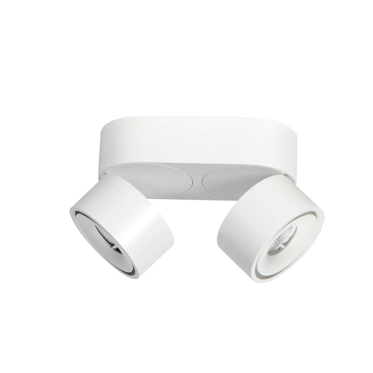 Witte 2 lichts spot Fez 2674W dimbaar draaibaar en kantelbaar