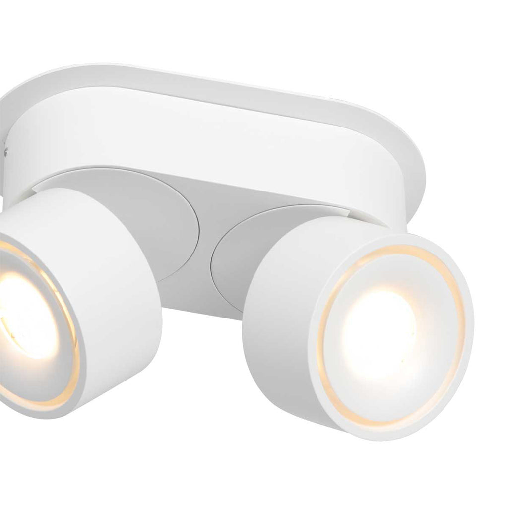 Witte 2 lichts spot Fez 2674W dimbaar draaibaar en kantelbaar