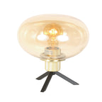 Tafellamp Reflexion 2681ME messing lamp met amber glas