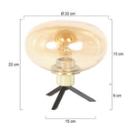 Tafellamp Reflexion 2681ME messing lamp met amber glas