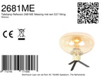 Tafellamp Reflexion 2681ME messing lamp met amber glas