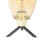 Tafellamp Reflexion 2682ME messing lamp met amber glas