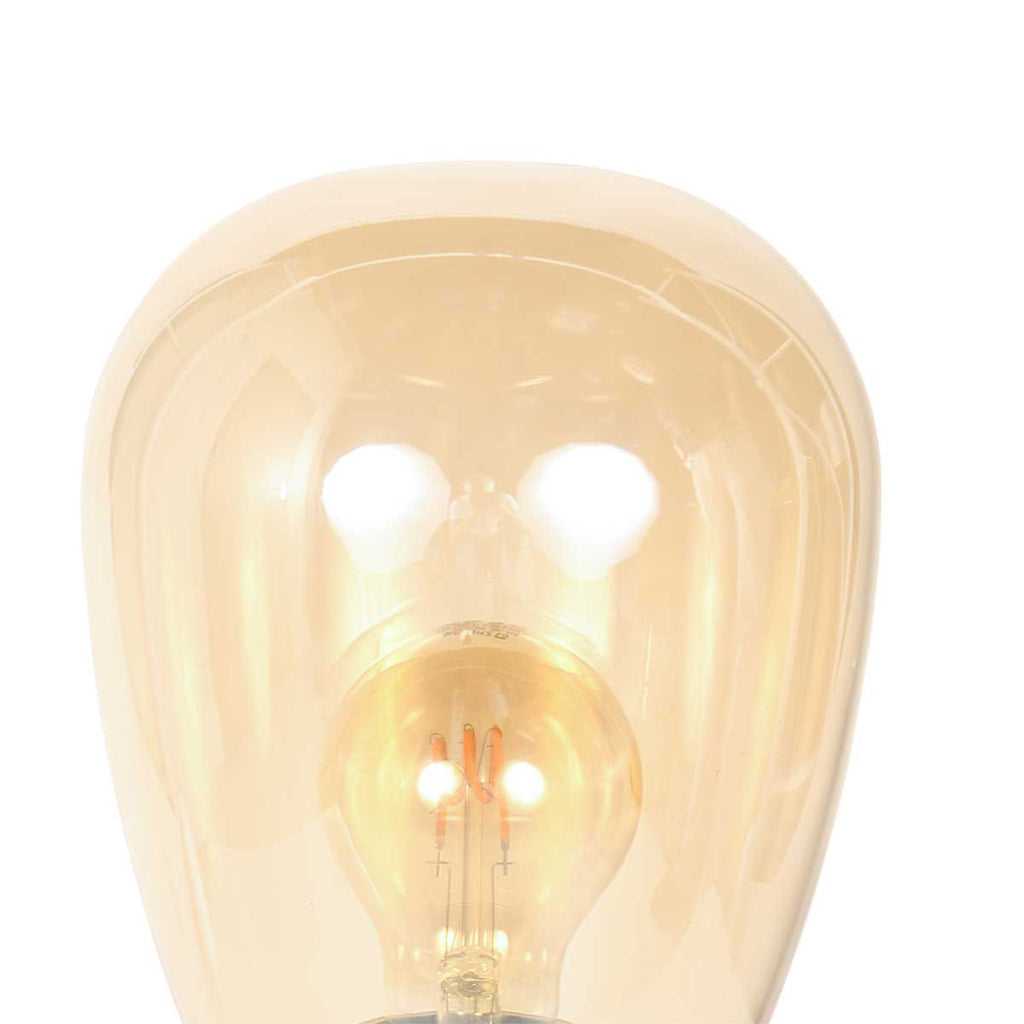 Tafellamp Reflexion 2682ME messing lamp met amber glas