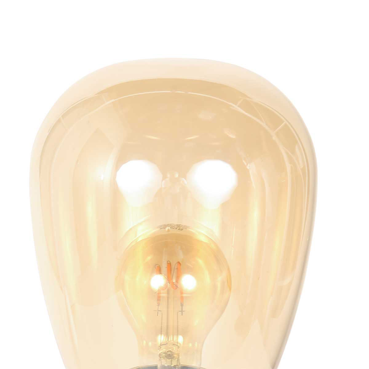 Tafellamp Reflexion 2682ME messing lamp met amber glas