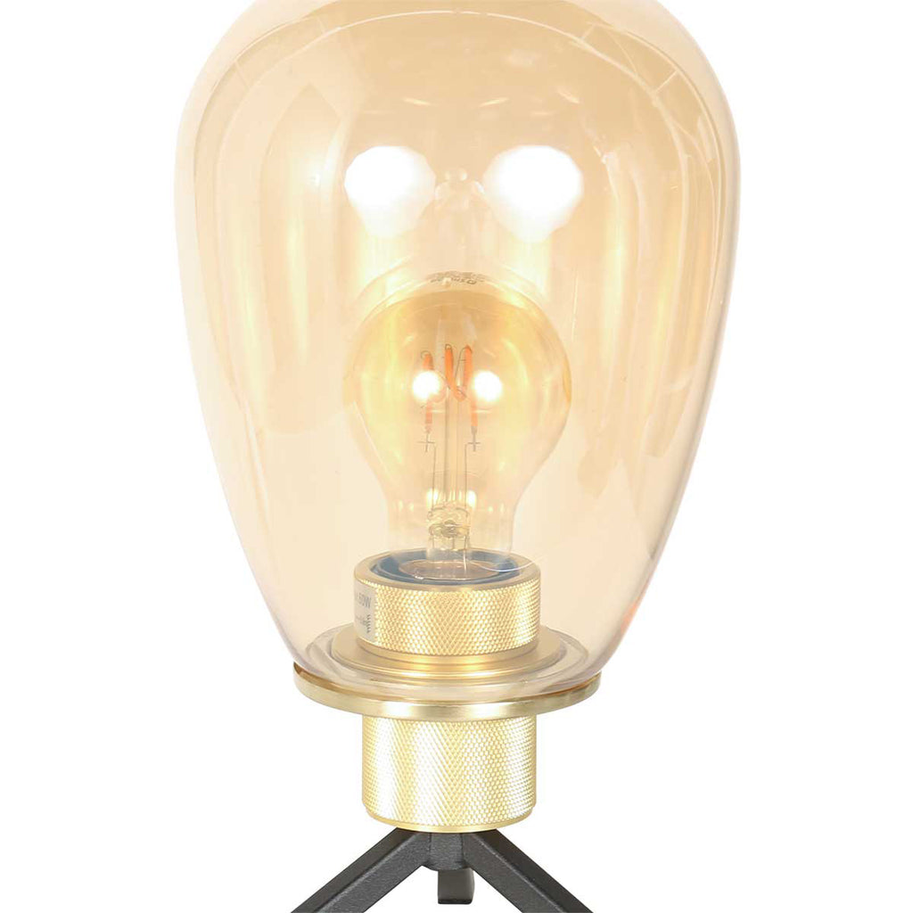 Tafellamp Reflexion 2682ME messing lamp met amber glas