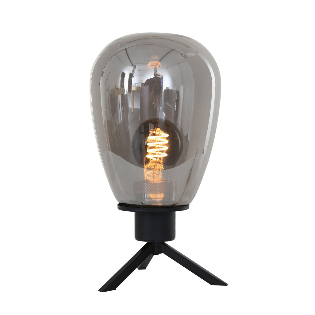 Tafellamp Reflexion 2682ZW zwarte lamp met smoke glas