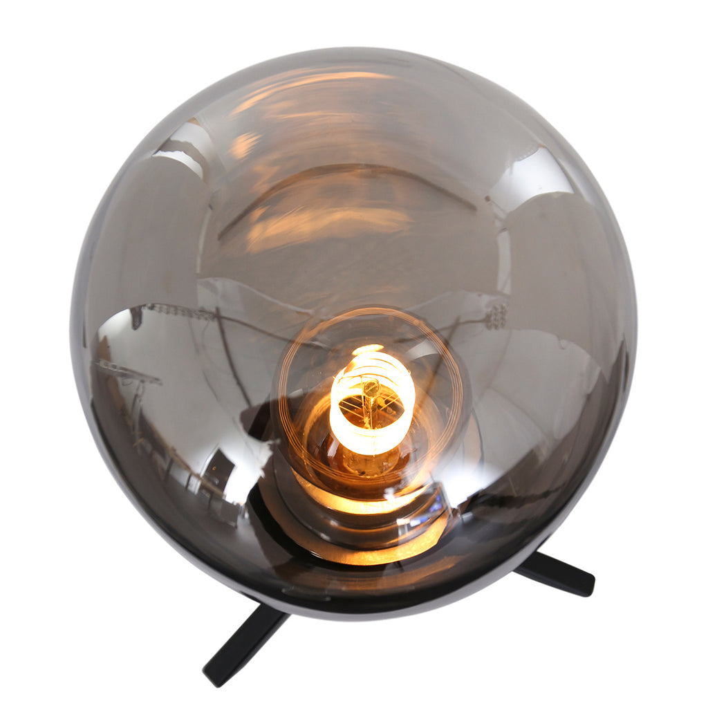 Tafellamp Reflexion 2682ZW zwarte lamp met smoke glas