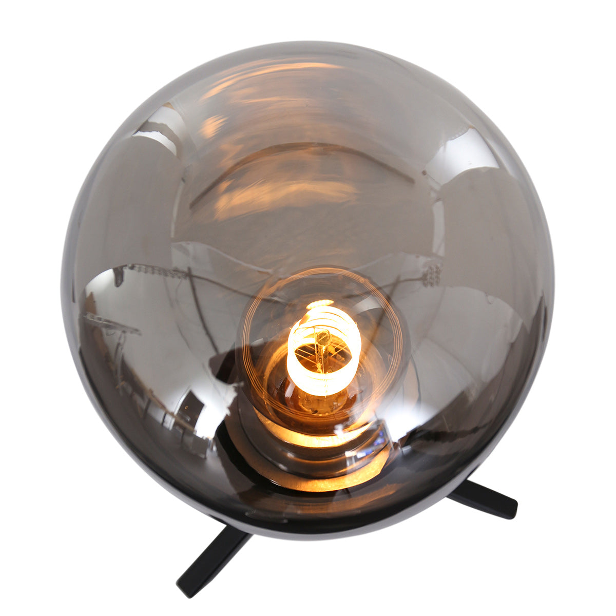 Tafellamp Reflexion 2682ZW zwarte lamp met smoke glas