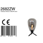 Tafellamp Reflexion 2682ZW zwarte lamp met smoke glas