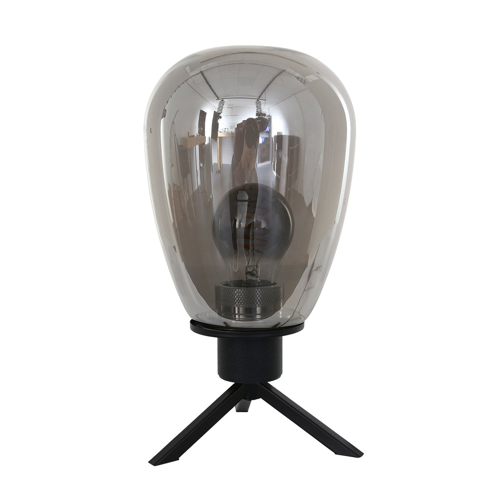 Tafellamp Reflexion 2682ZW zwarte lamp met smoke glas