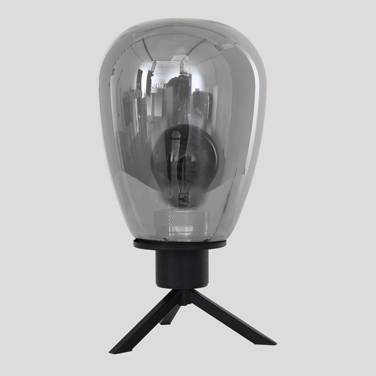 Tafellamp Reflexion 2682ZW zwarte lamp met smoke glas