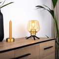 Tafellamp Reflexion 2683ME messing lamp met amber glas