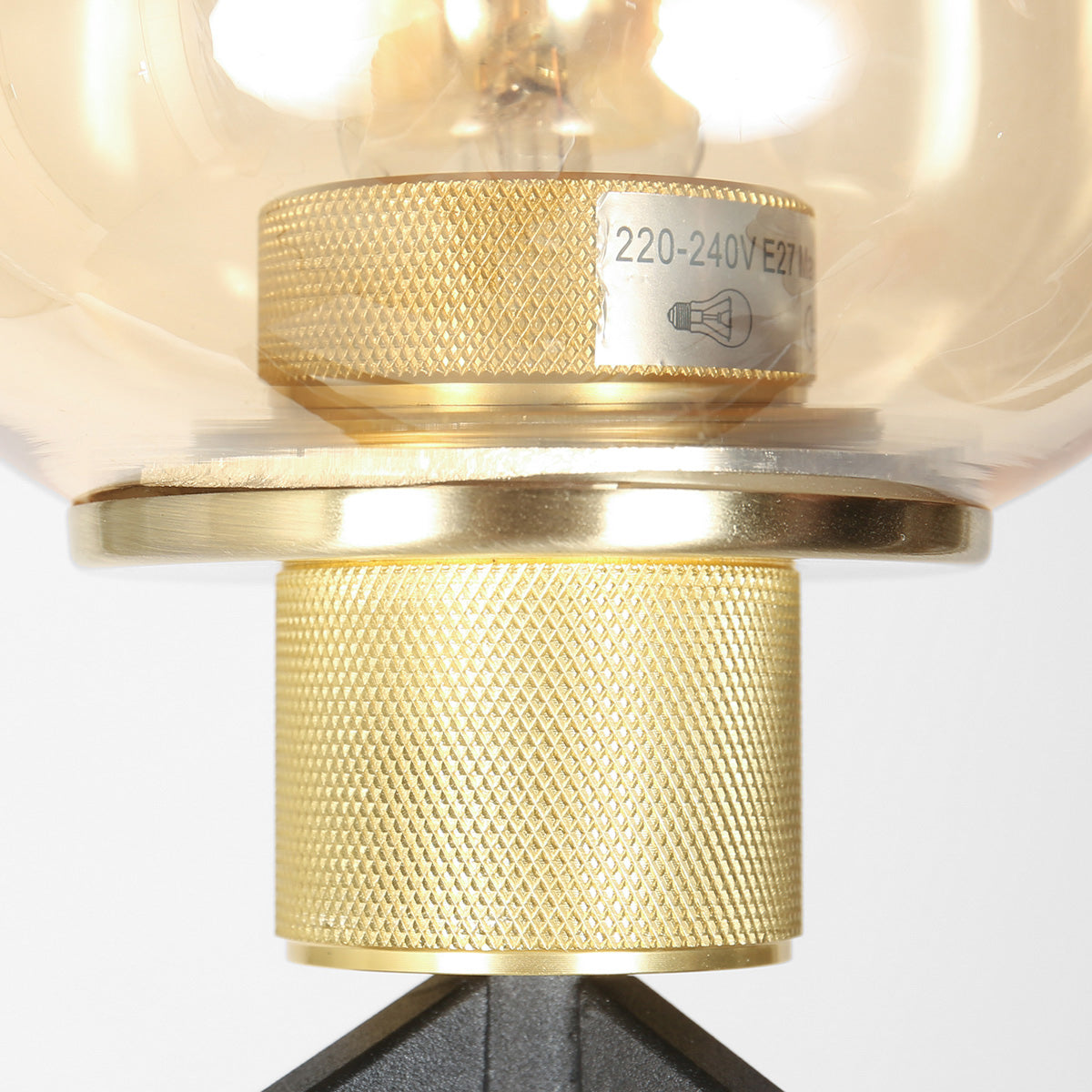 Tafellamp Reflexion 2683ME messing lamp met amber glas