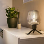 Tafellamp Reflexion 2683ZW zwarte lamp met smoke glas
