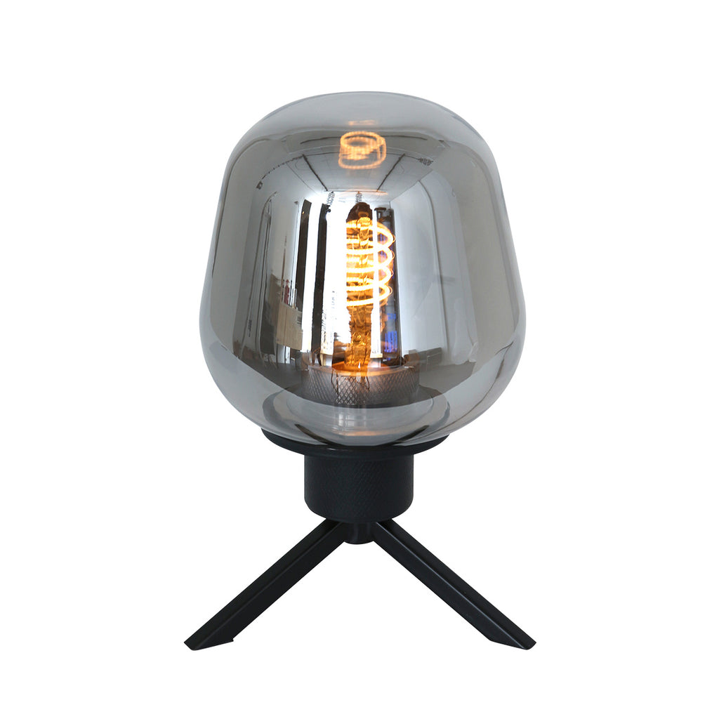 Tafellamp Reflexion 2683ZW zwarte lamp met smoke glas