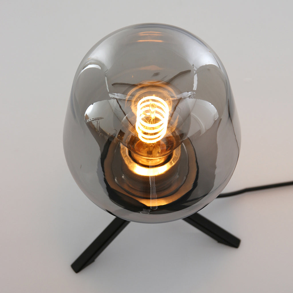 Tafellamp Reflexion 2683ZW zwarte lamp met smoke glas