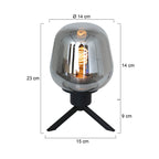 Tafellamp Reflexion 2683ZW zwarte lamp met smoke glas