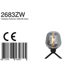 Tafellamp Reflexion 2683ZW zwarte lamp met smoke glas