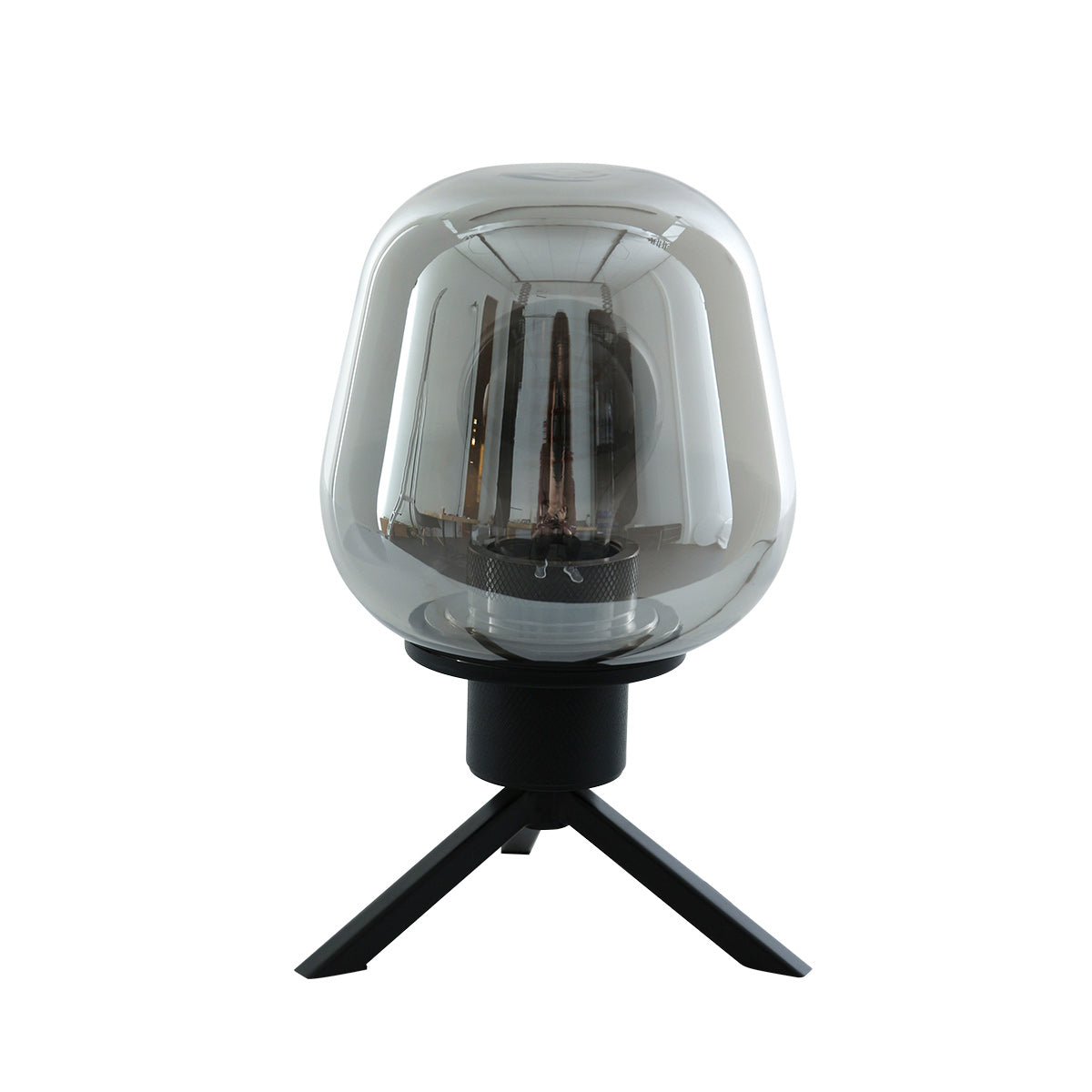 Tafellamp Reflexion 2683ZW zwarte lamp met smoke glas