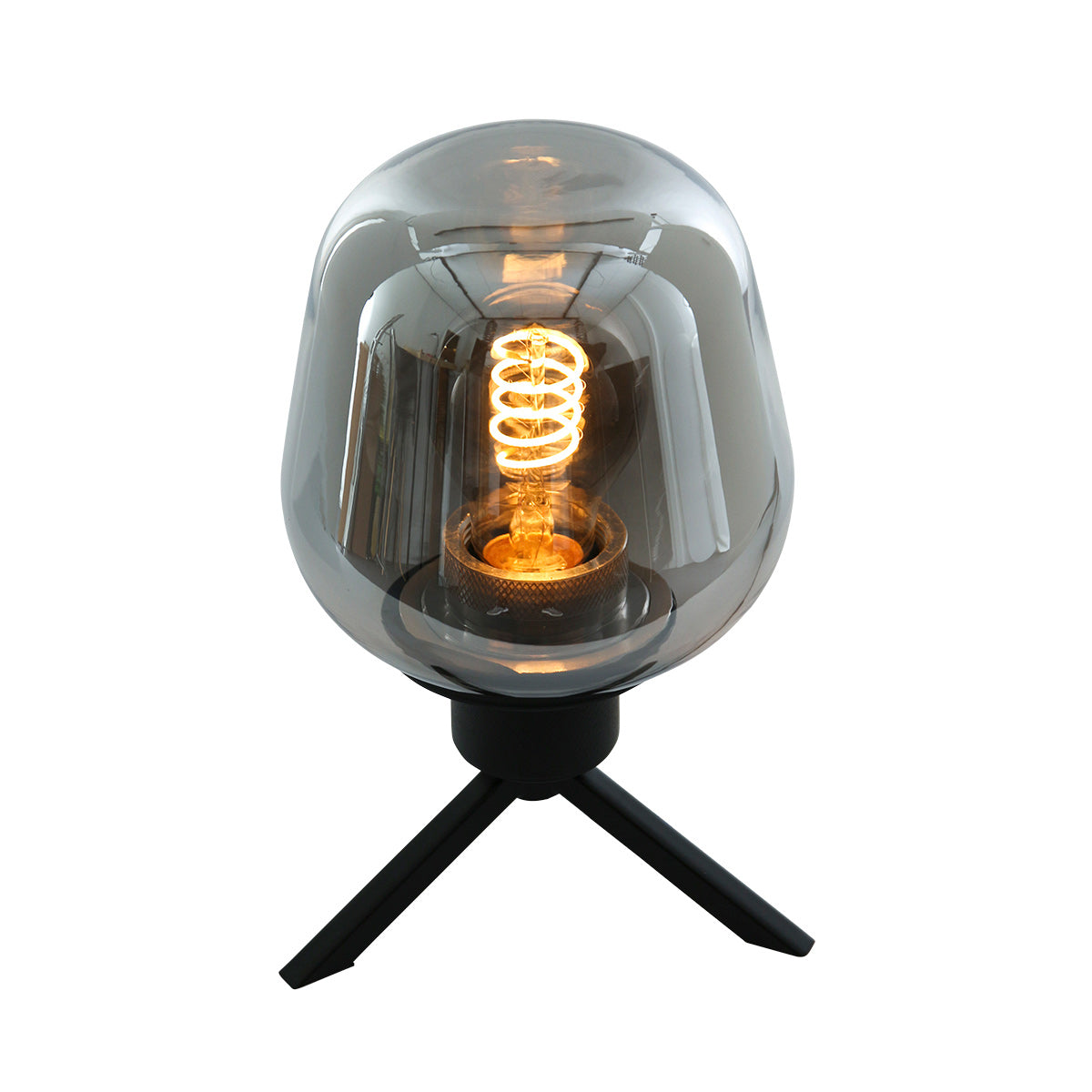 Tafellamp Reflexion 2683ZW zwarte lamp met smoke glas