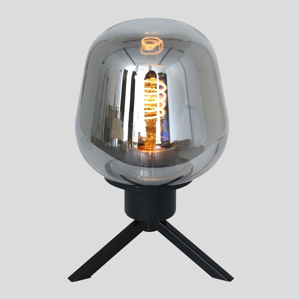 Tafellamp Reflexion 2683ZW zwarte lamp met smoke glas
