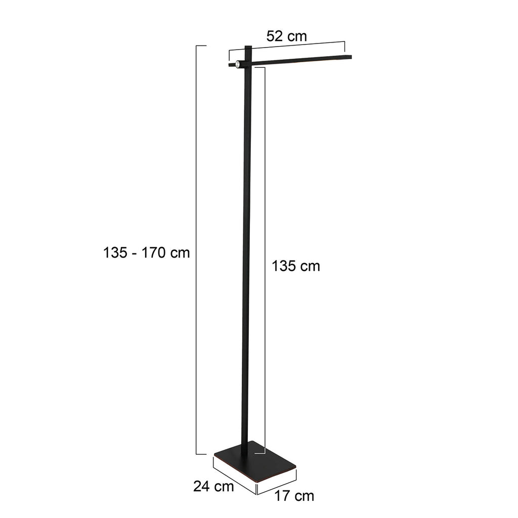 Vloerlamp Stekk 2690ZW Zwart met 4 standen dimmer