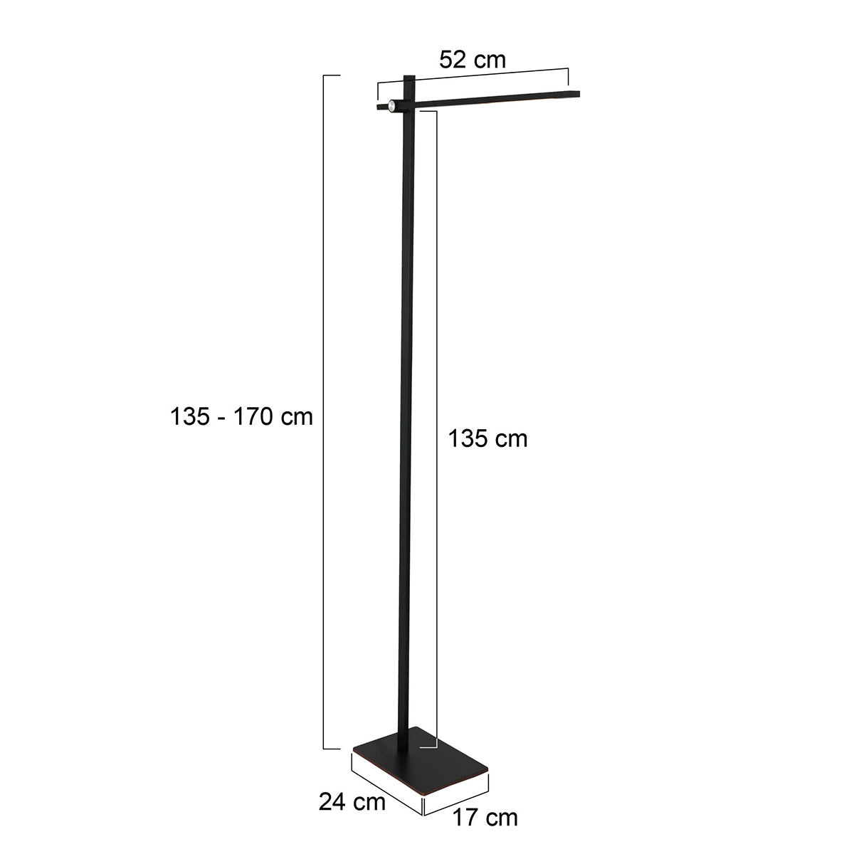 Vloerlamp Stekk 2690ZW Zwart met 4 standen dimmer