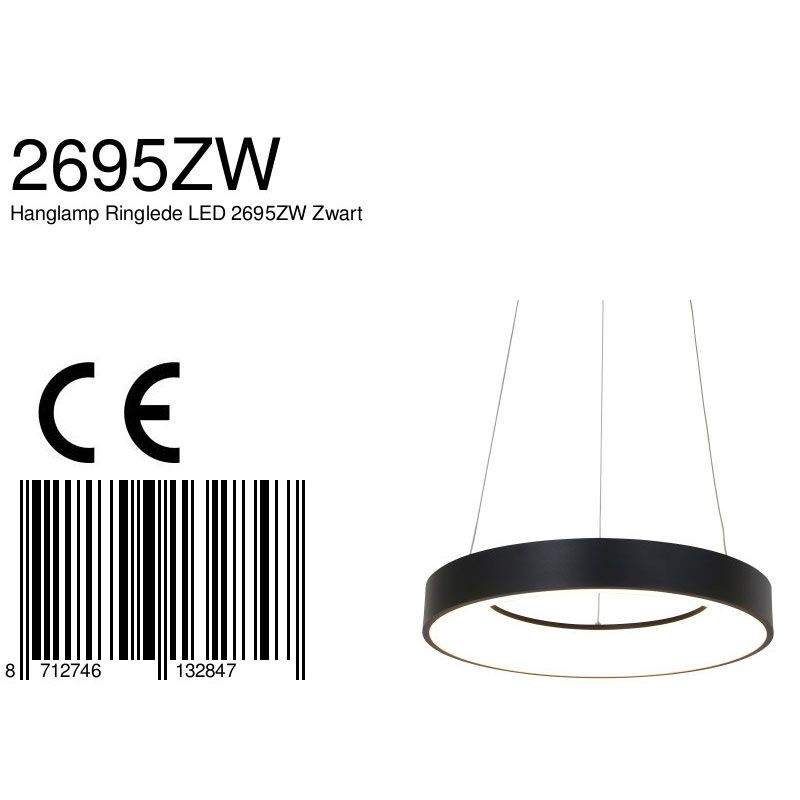 Hanglamp Ringlede 2695ZW Zwart
