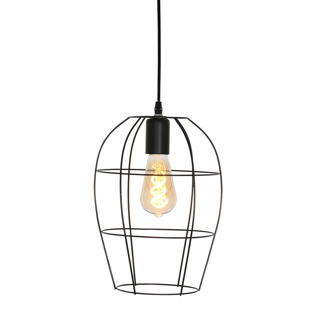 Hanglamp Minimalics 2705ZW Zwart – Stijlvol open design met E27 fitting